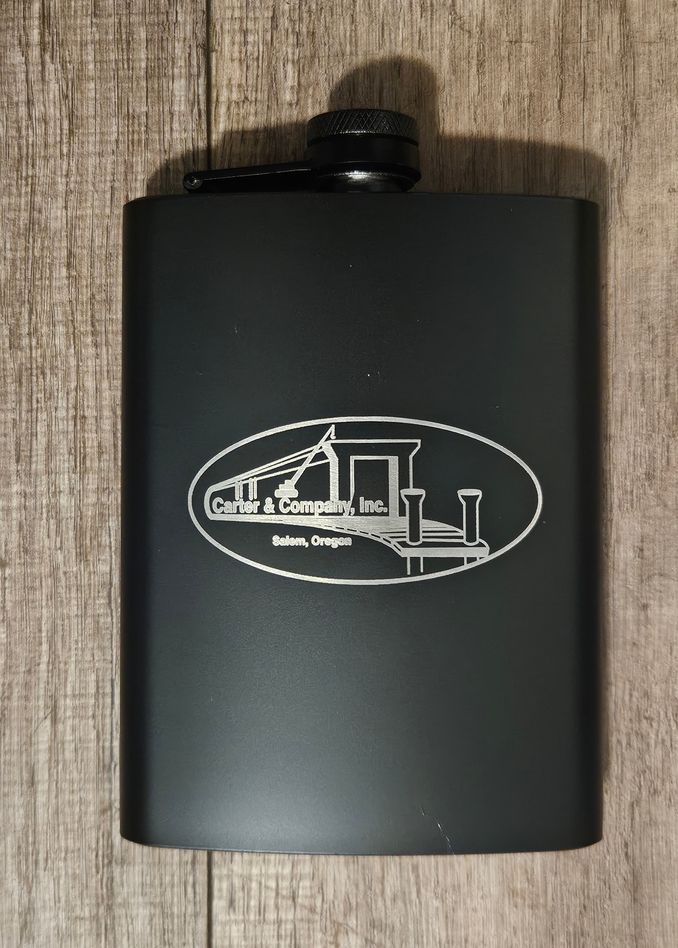 Engraved company flask