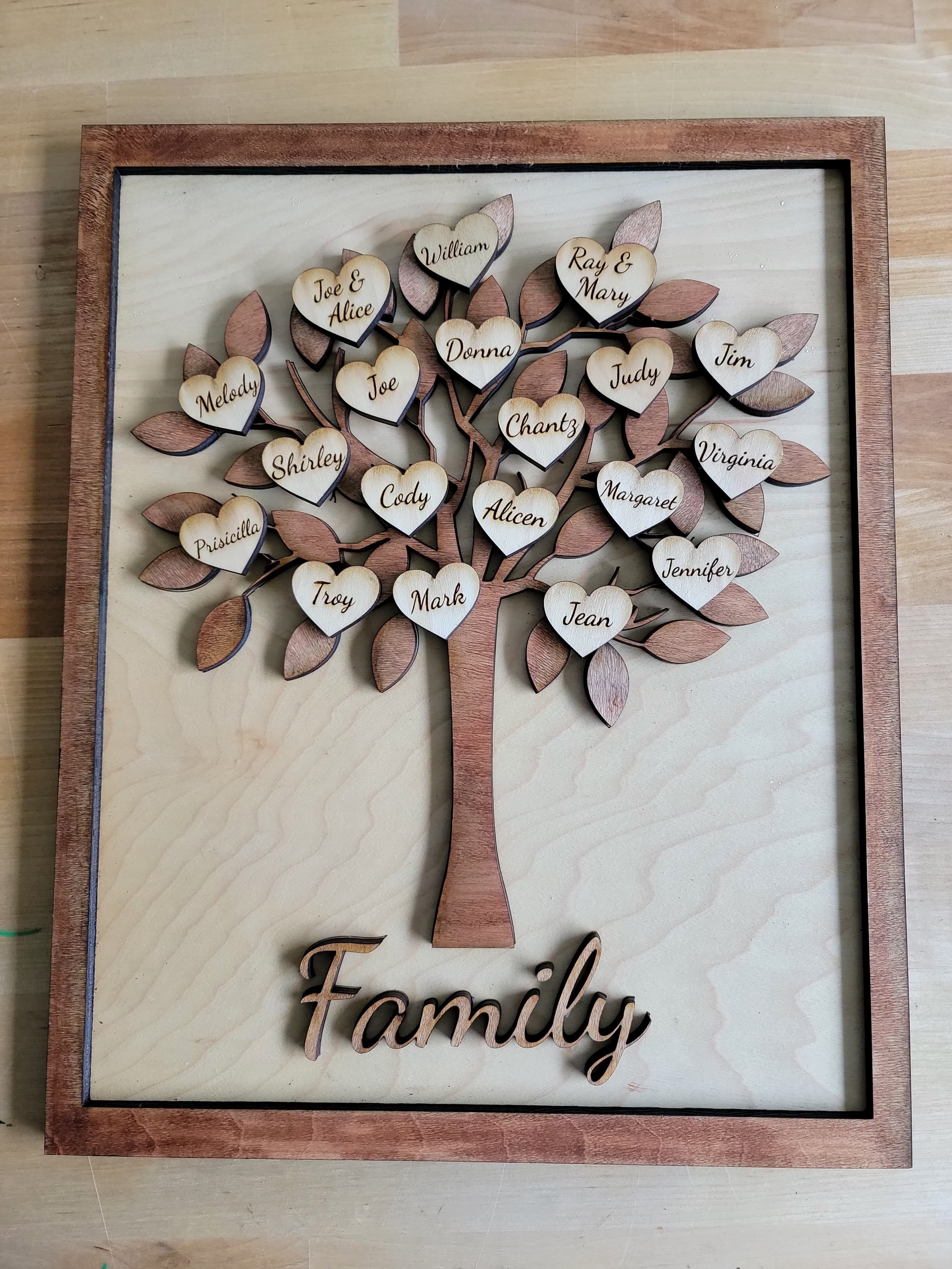 Family tree keepsake sign